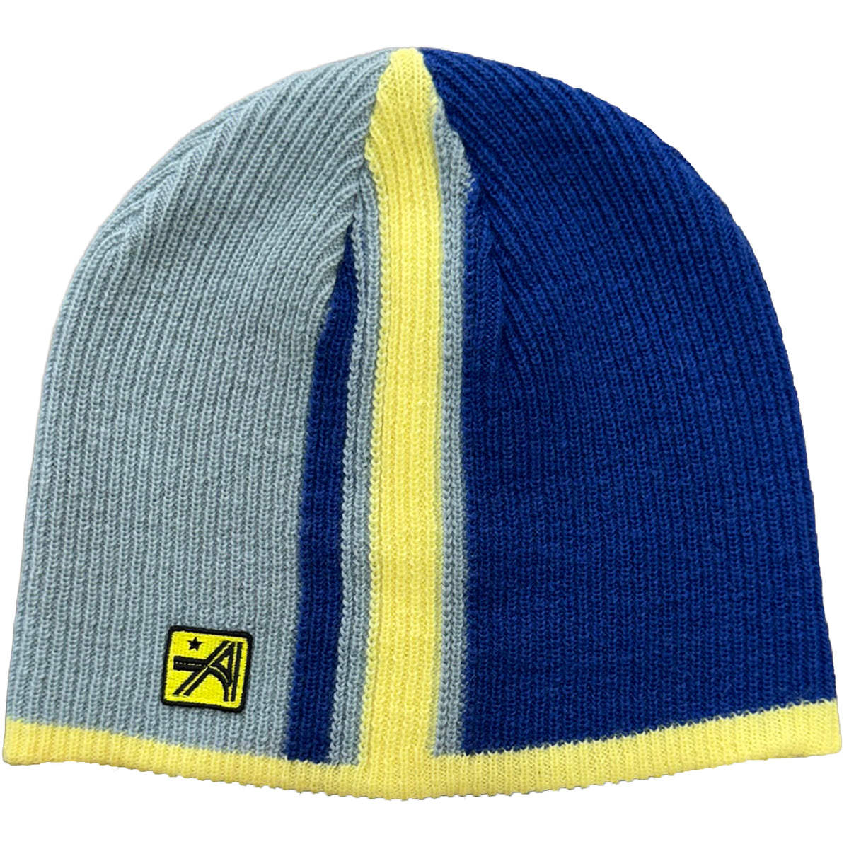 Always Do What You Should Do Stripe Beanie Blue/Yellow