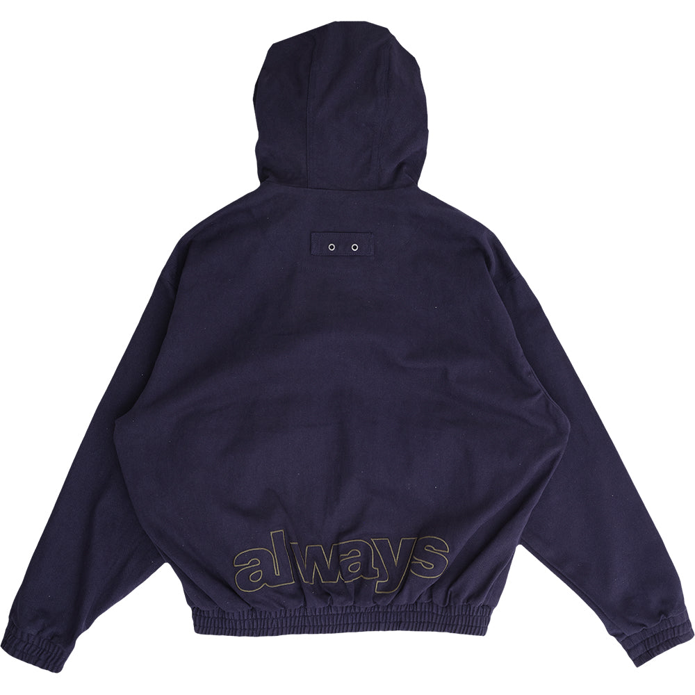 Always Do What You Should Do Two Tone Canvas Bomber Jacket Navy