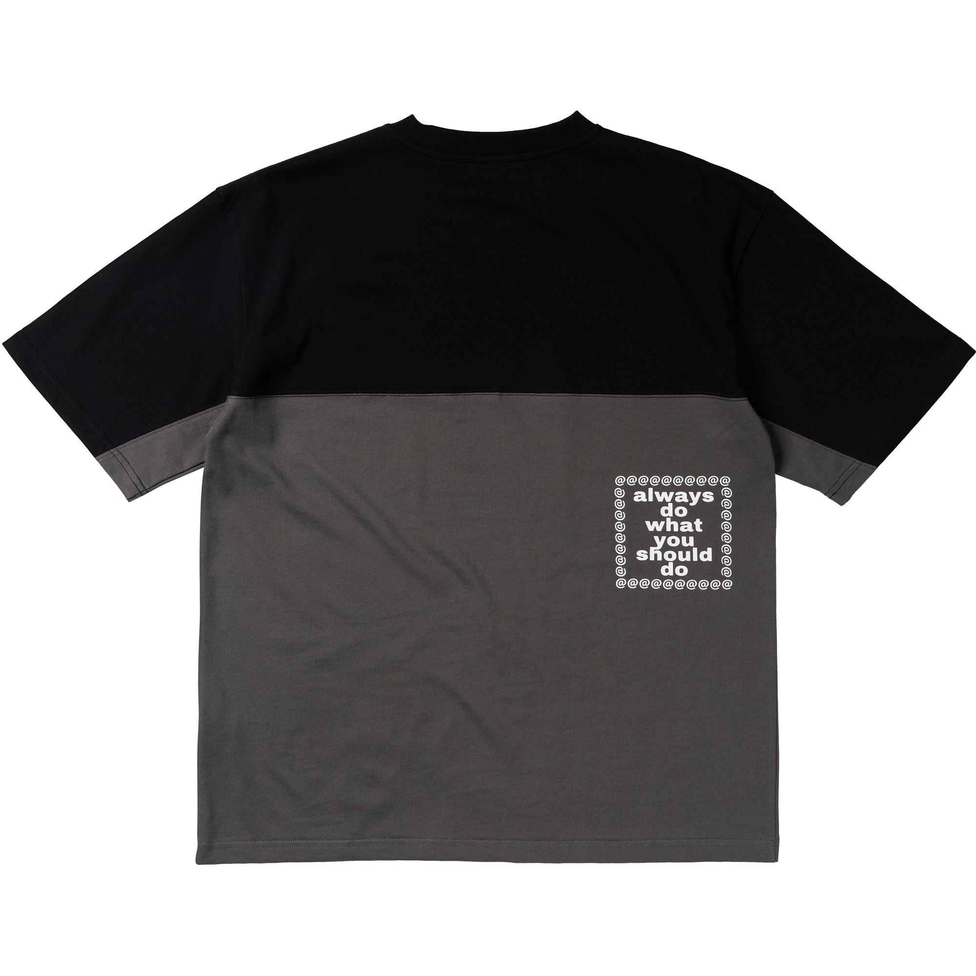Always Do What You Should Do Waza Panelled T Shirt Grey/Black