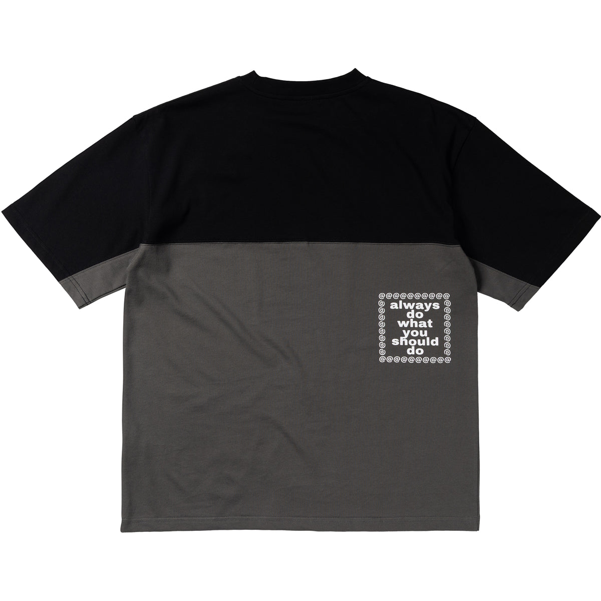 Always Do What You Should Do Waza Panelled T Shirt Grey/Black