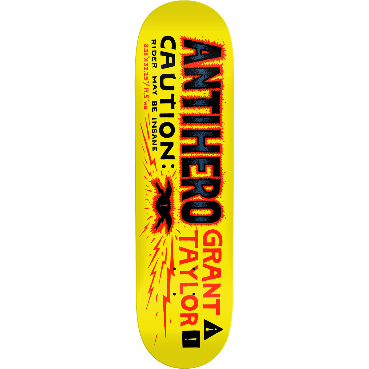 Antihero Grant Taylor Caution Skateboard Deck 8.38"