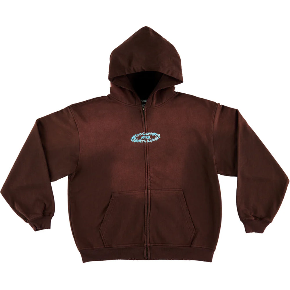April Stars Zip Hoodie Brown