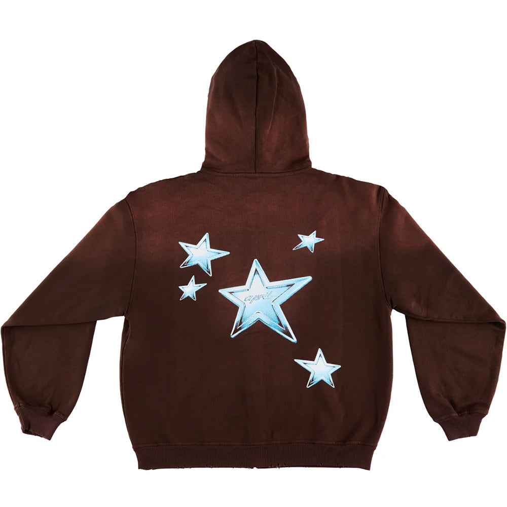 April Stars Zip Hoodie Brown