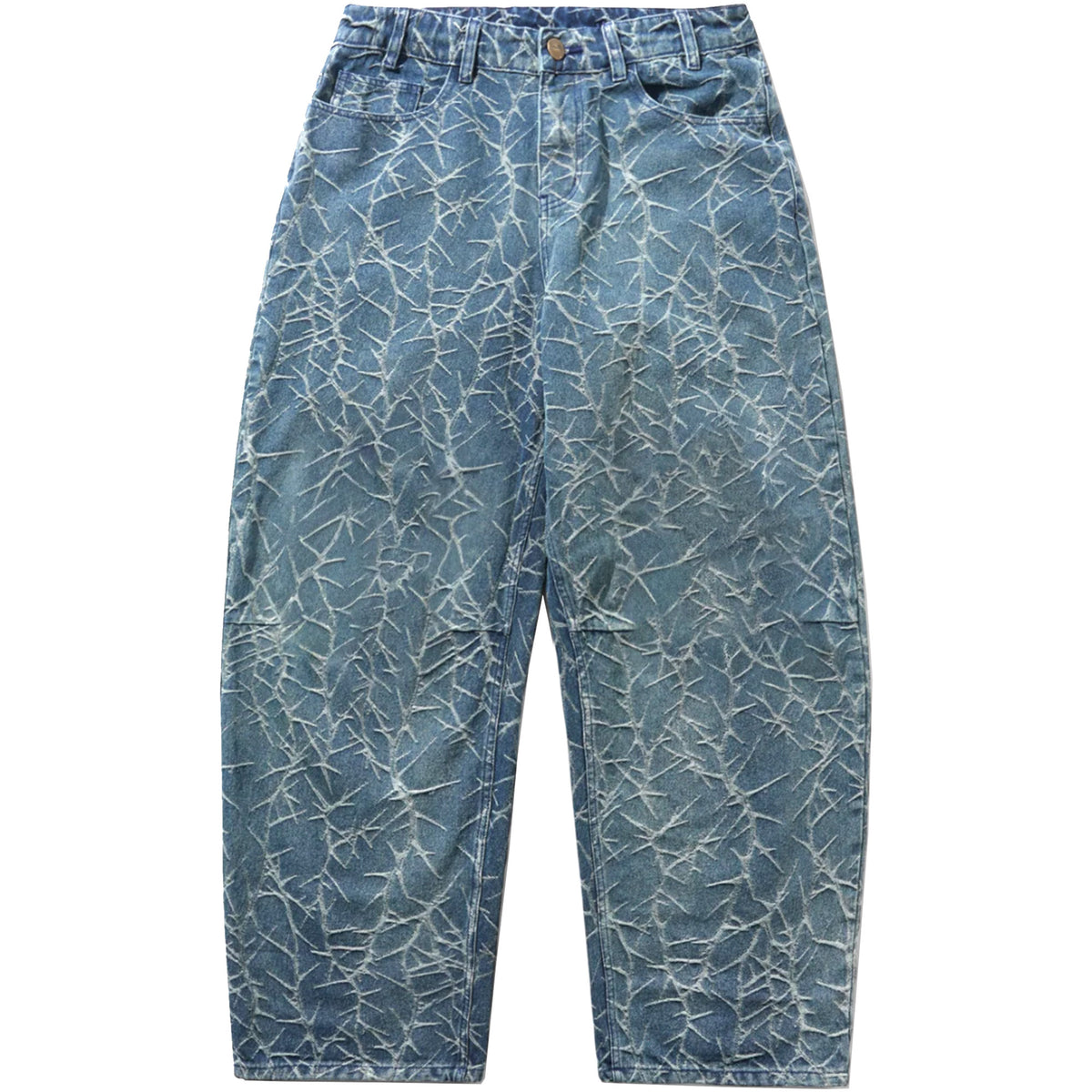 Butter Goods Thorn Camo Wide Cut Denim Jeans Washed Indigo