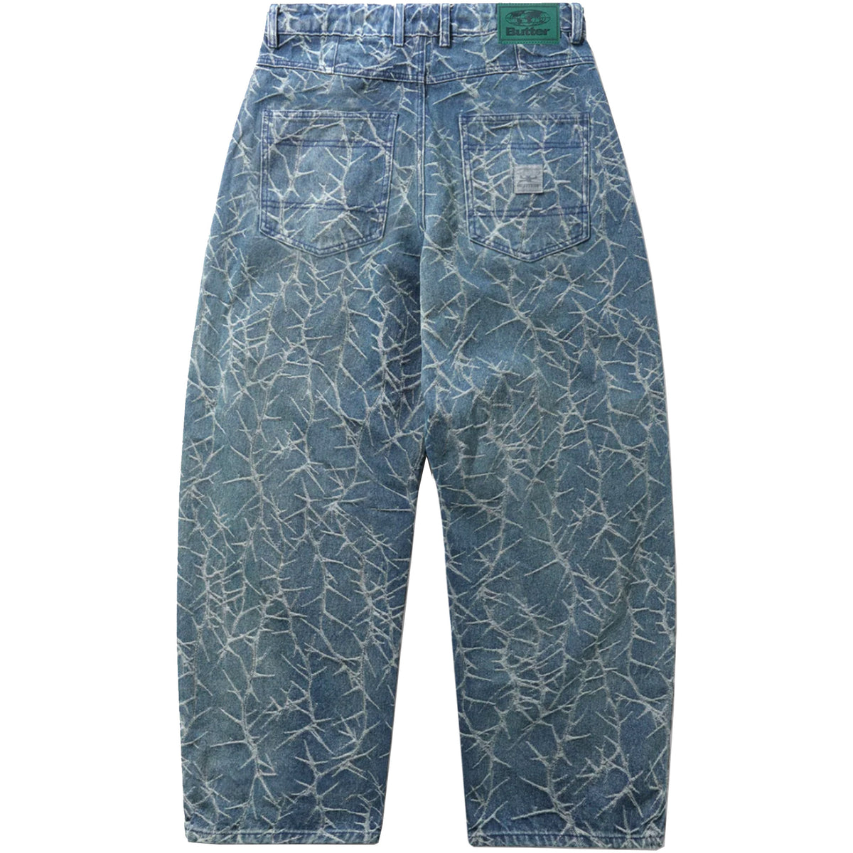 Butter Goods Thorn Camo Wide Cut Denim Jeans Washed Indigo