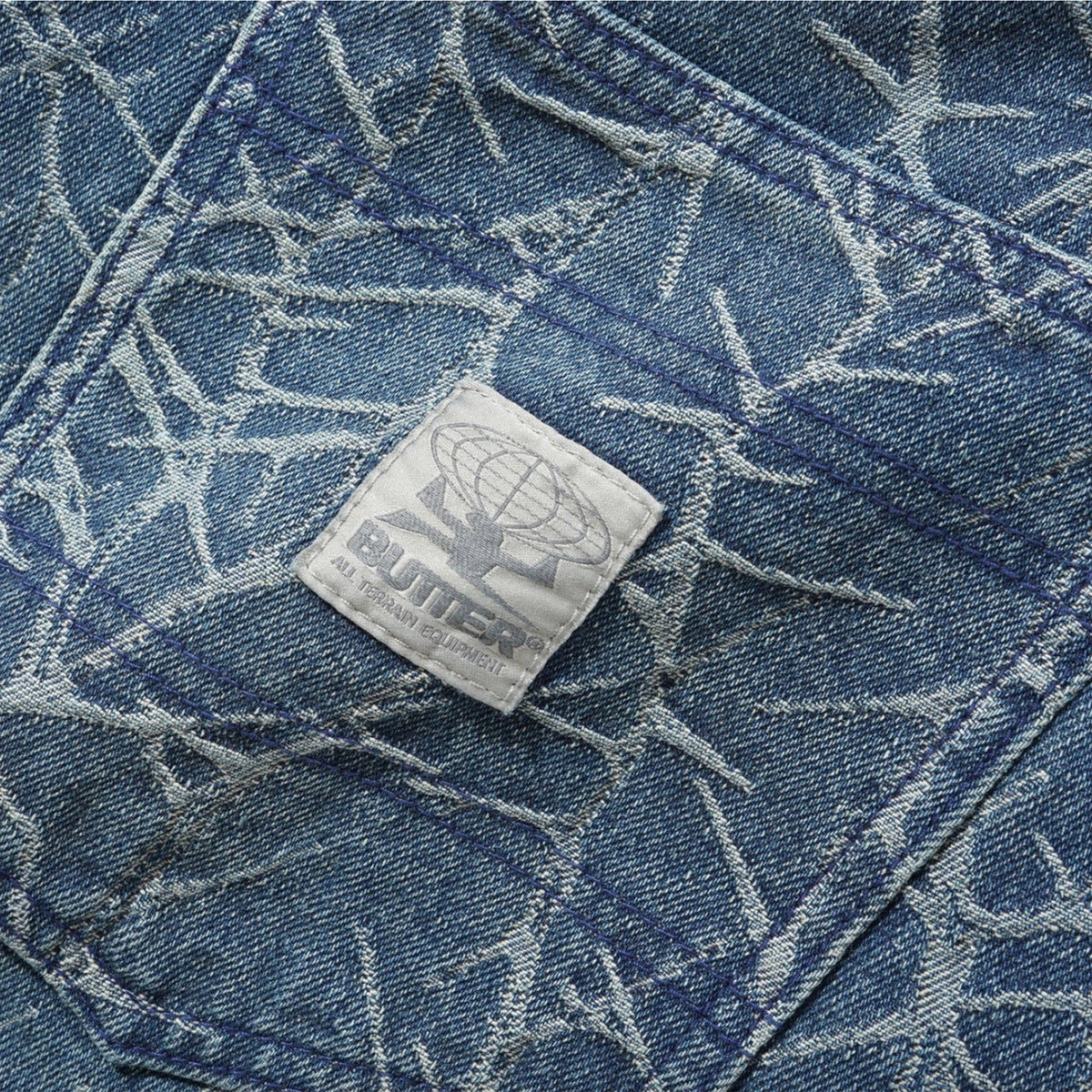 Butter Goods Thorn Camo Wide Cut Denim Jeans Washed Indigo
