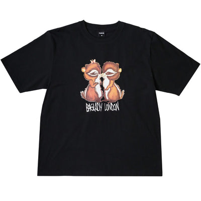 Baglady Chipmunk Love T Shirt Black