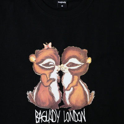 Baglady Chipmunk Love T Shirt Black