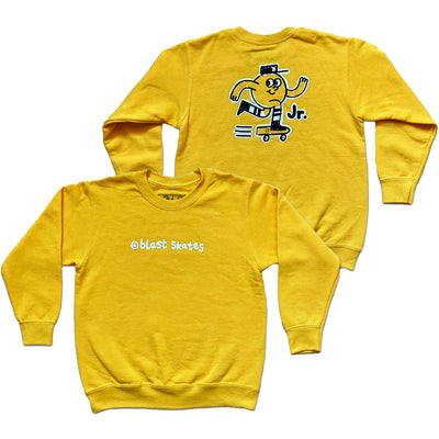 Blast Skates Kids Crew Neck Sweatshirt Yellow
