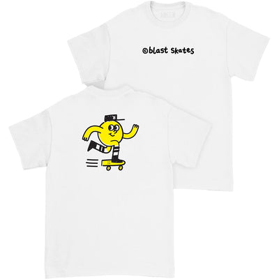 Blast Skates Kids Mascot Logo T shirt White