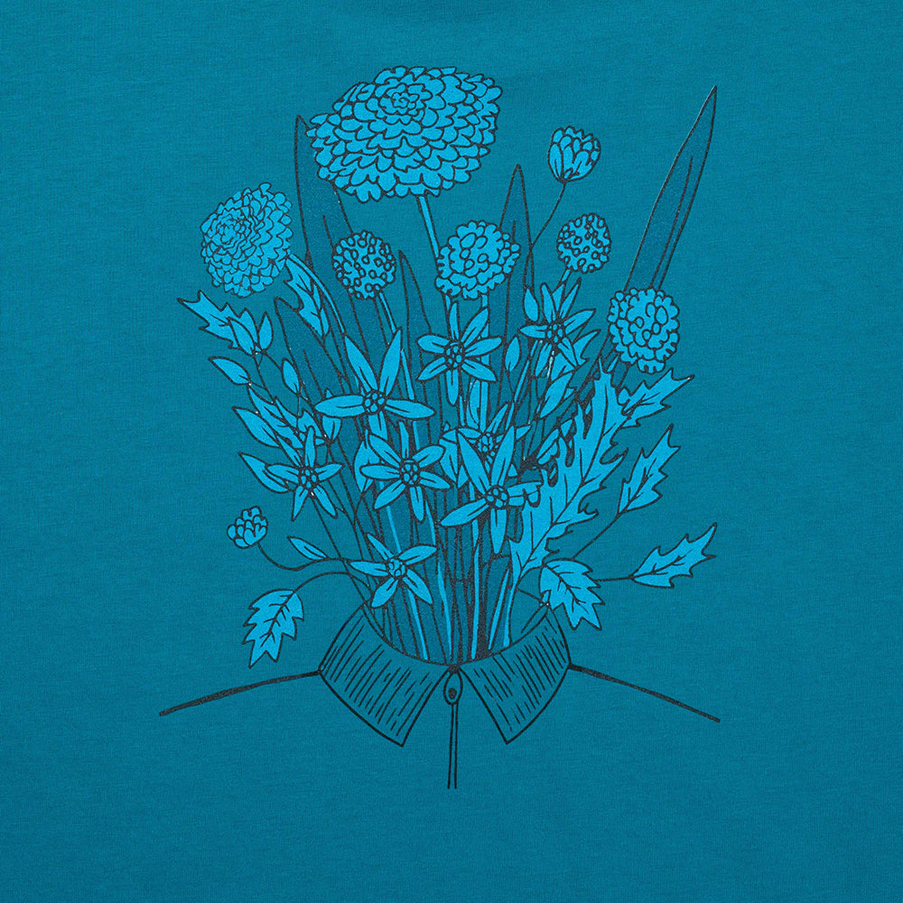 Blue Flowers Evolution T Shirt Ocean Blue