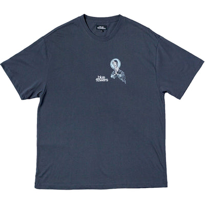 Blue Flowers Higher Power T Shirt Dark Grey