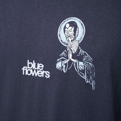 Blue Flowers Higher Power T Shirt Dark Grey