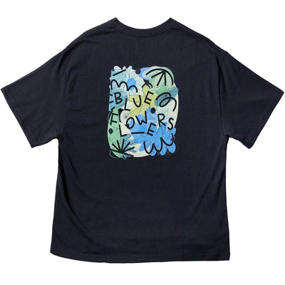 Blue Flowers Pollinator T Shirt Black