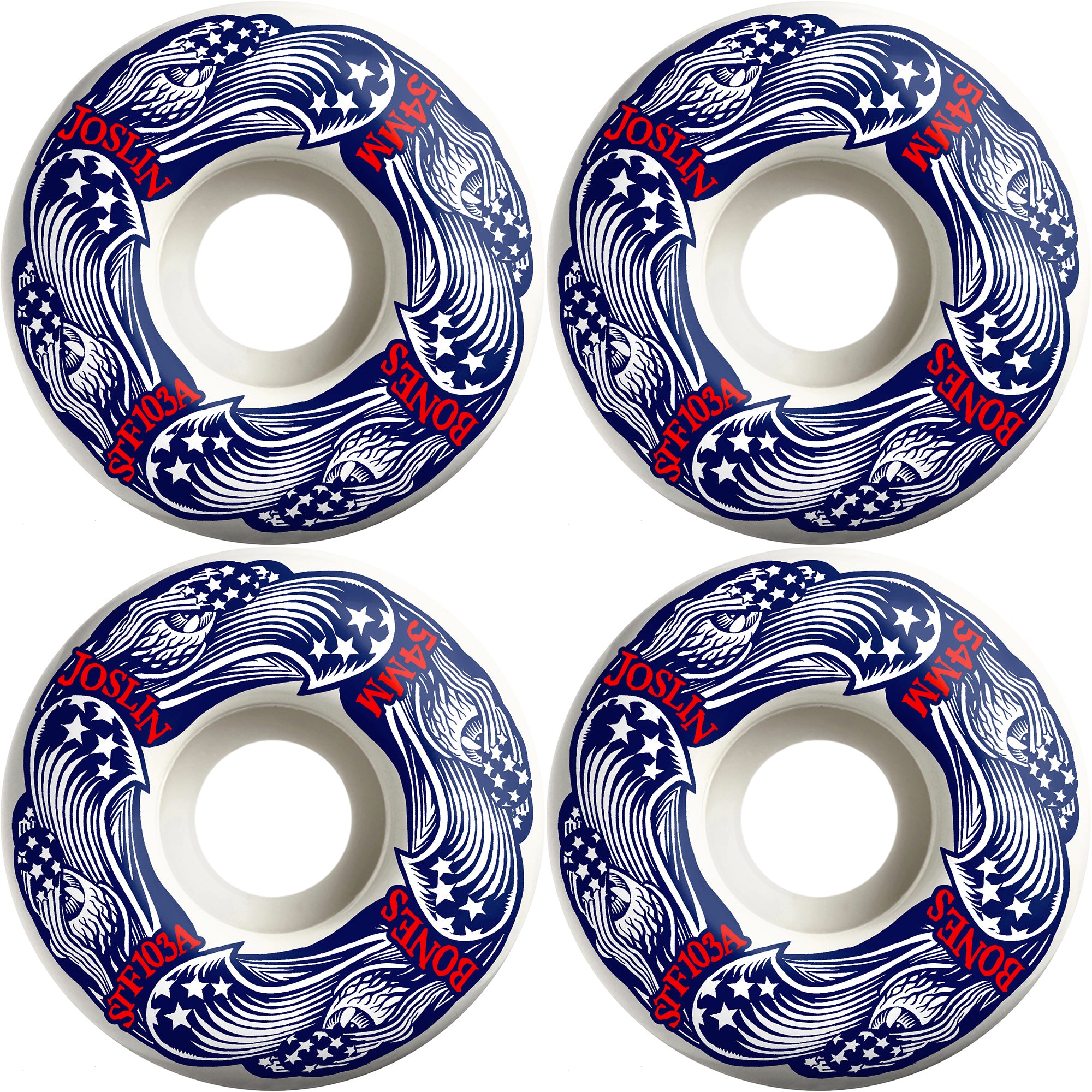 Bones Chris Joslin Freedom Foursome STF 103a V1 Standard Skateboard Wheels 54mm