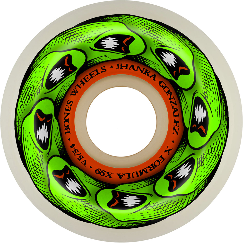 Bones X-Formula Jhanka Gonzalez Monito & Mat V5 Sidecut 99A Skateboard Wheels 54mm
