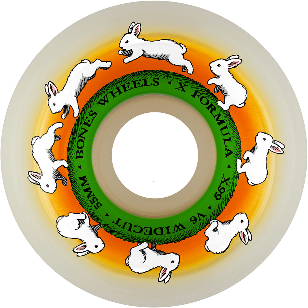 Bones X-Formula Runny Bunny V6 Wide-Cut 99A Skateboard Wheels 55mm