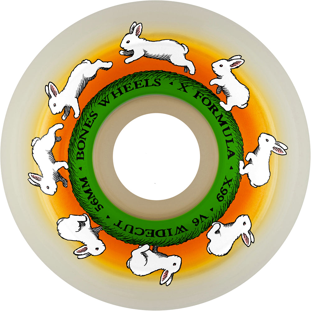 Bones X-Formula Runny Bunny V6 Wide-Cut 99A Skateboard Wheels 56mm