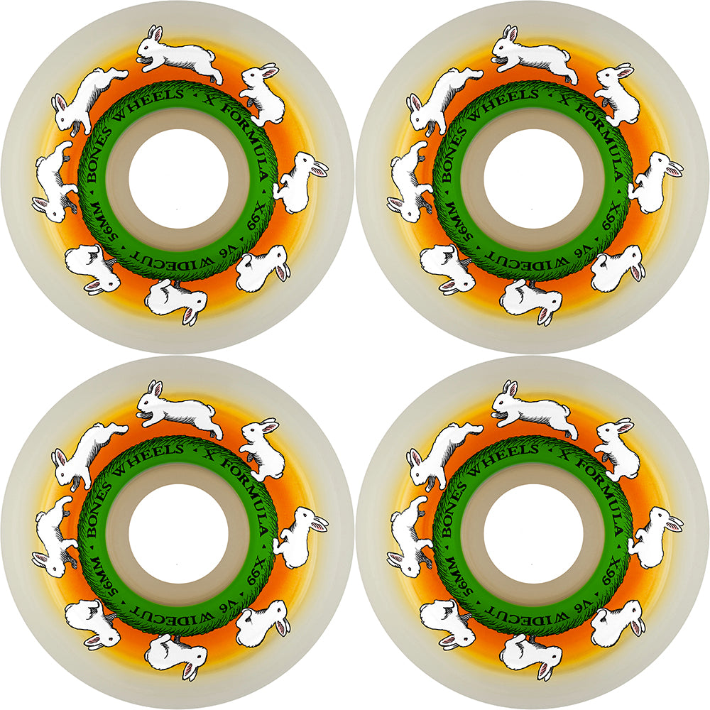 Bones X-Formula Runny Bunny V6 Wide-Cut 99A Skateboard Wheels 56mm