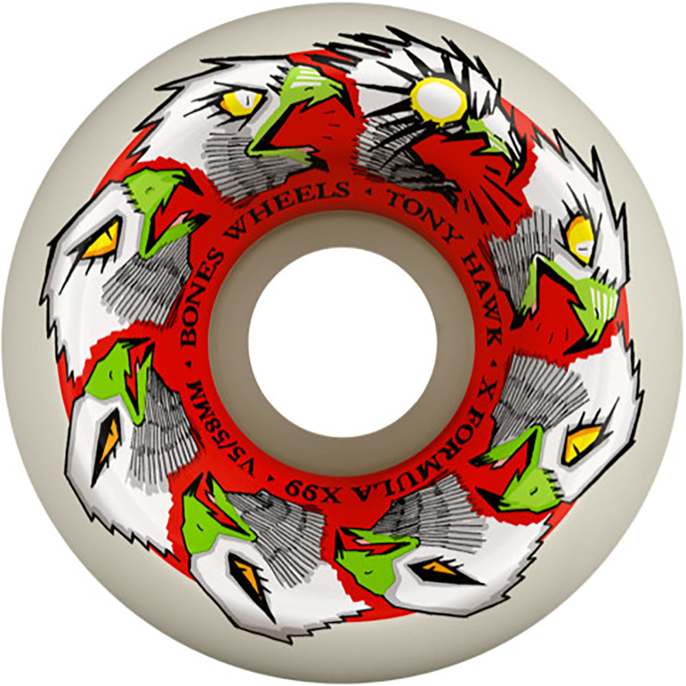 Bones X-Formula Tony Hawk Animation V5 Sidecut 99A Skateboard Wheels 58mm