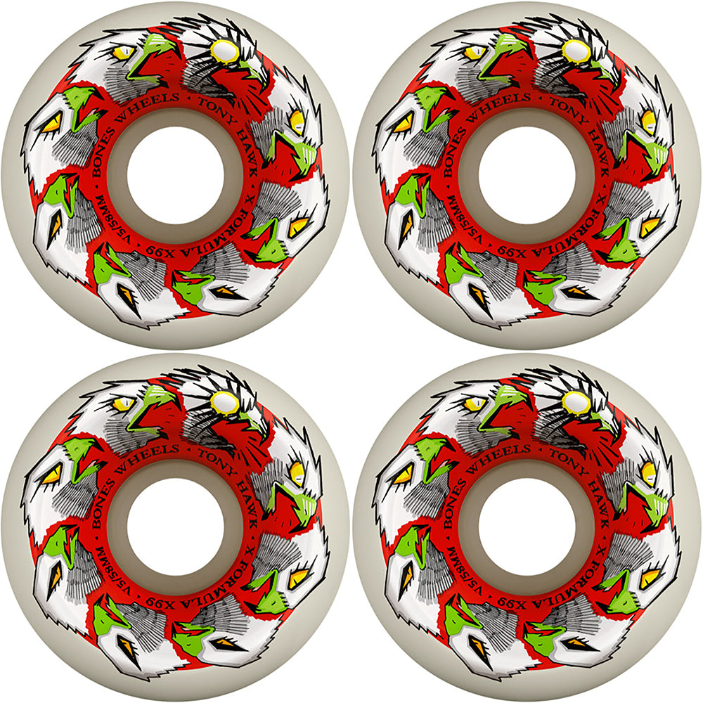 Bones X-Formula Tony Hawk Animation V5 Sidecut 99A Wheels 58mm