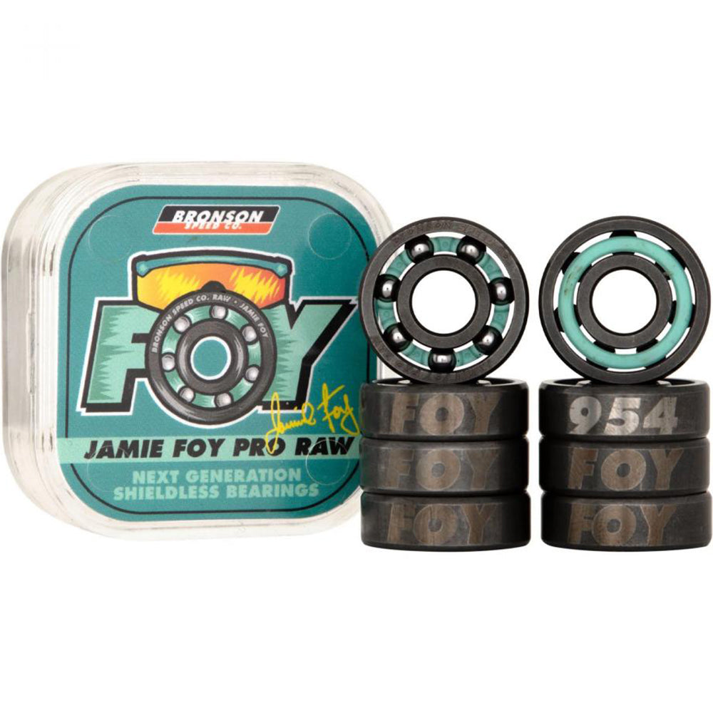 Bronson Speed Co Jamie Foy Pro Raw Shieldless Skateboard Bearings