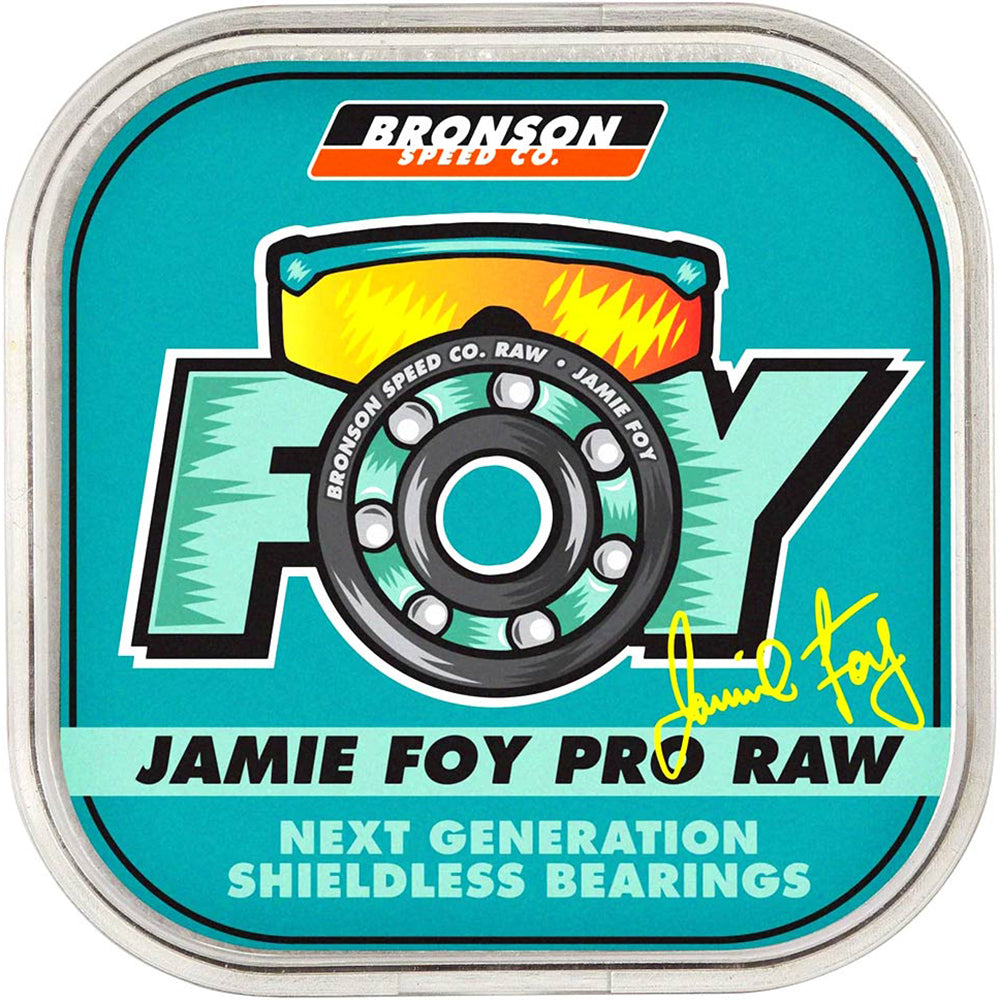 Bronson Speed Co Jamie Foy Pro Raw Shieldless Skateboard Bearings