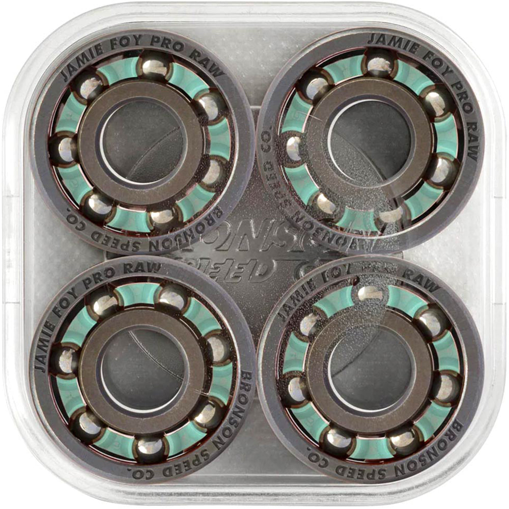 Bronson Speed Co Jamie Foy Pro Raw Shieldless Skateboard Bearings