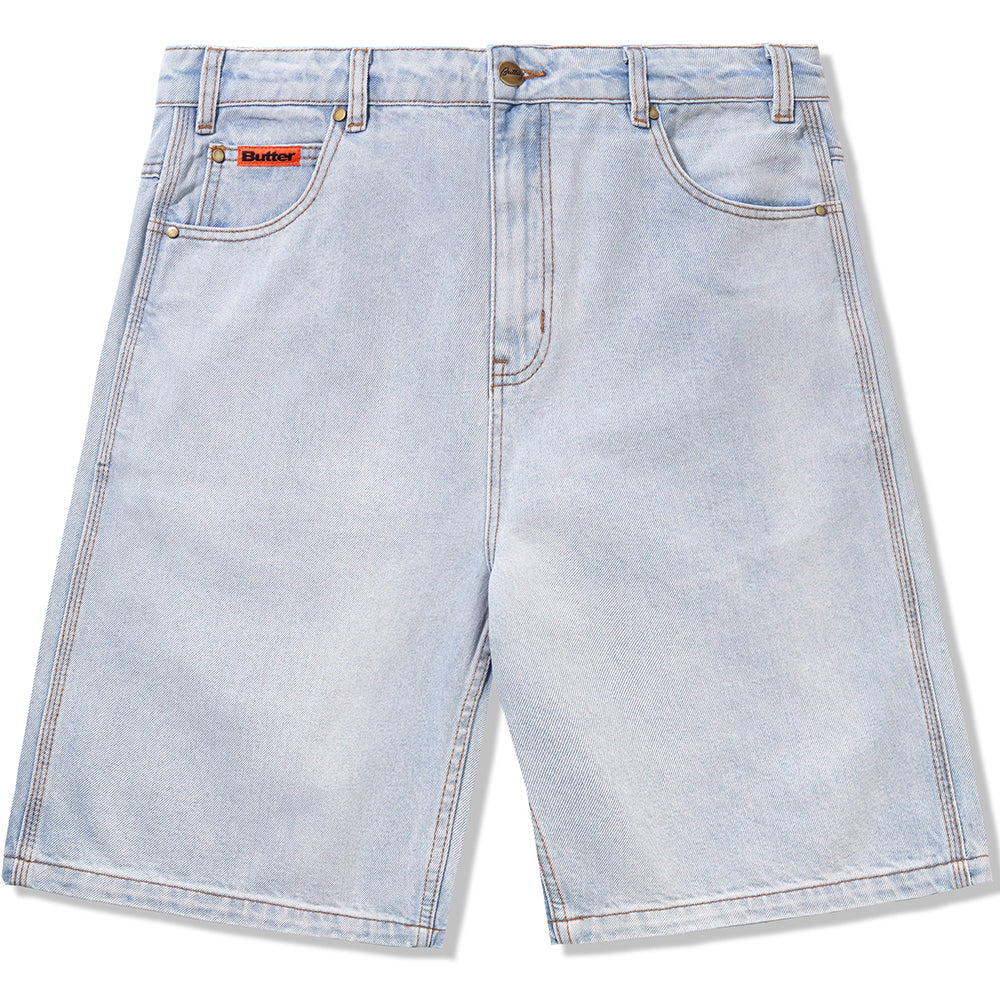 Butter Goods Baggy Denim Shorts Light Blue