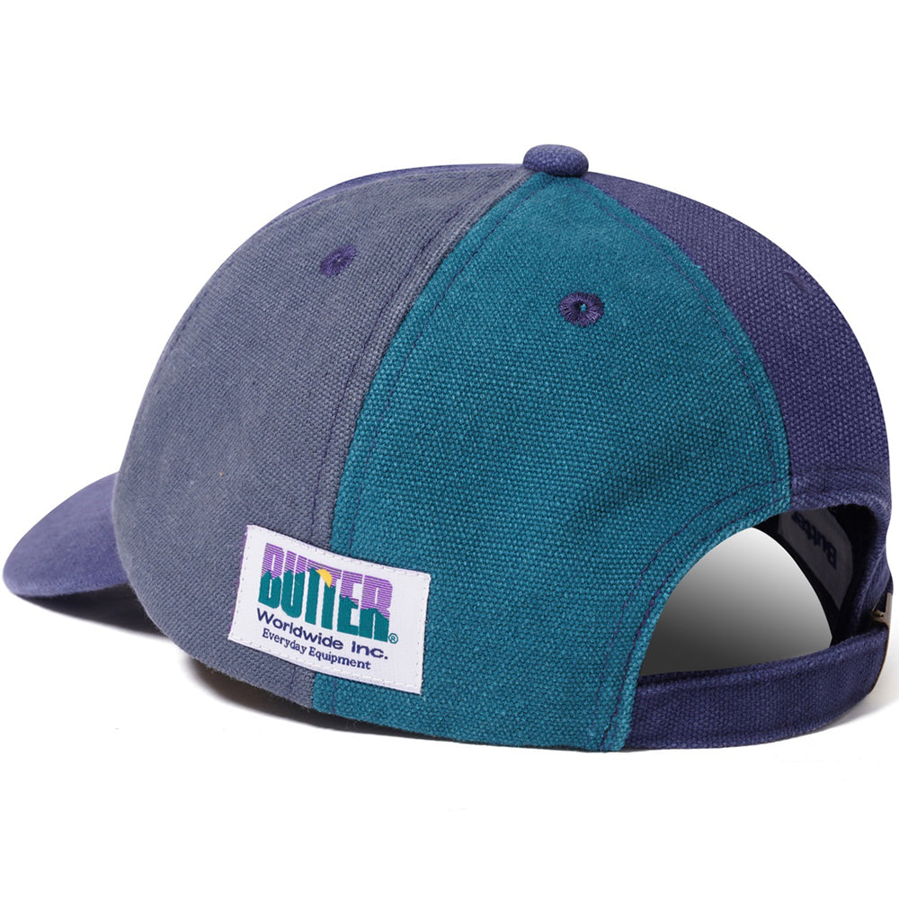 Butter Goods Canvas Patchwork 6 Panel Cap Washed Navy