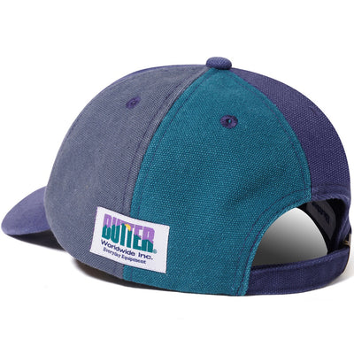 Butter Goods Canvas Patchwork 6 Panel Cap Washed Navy