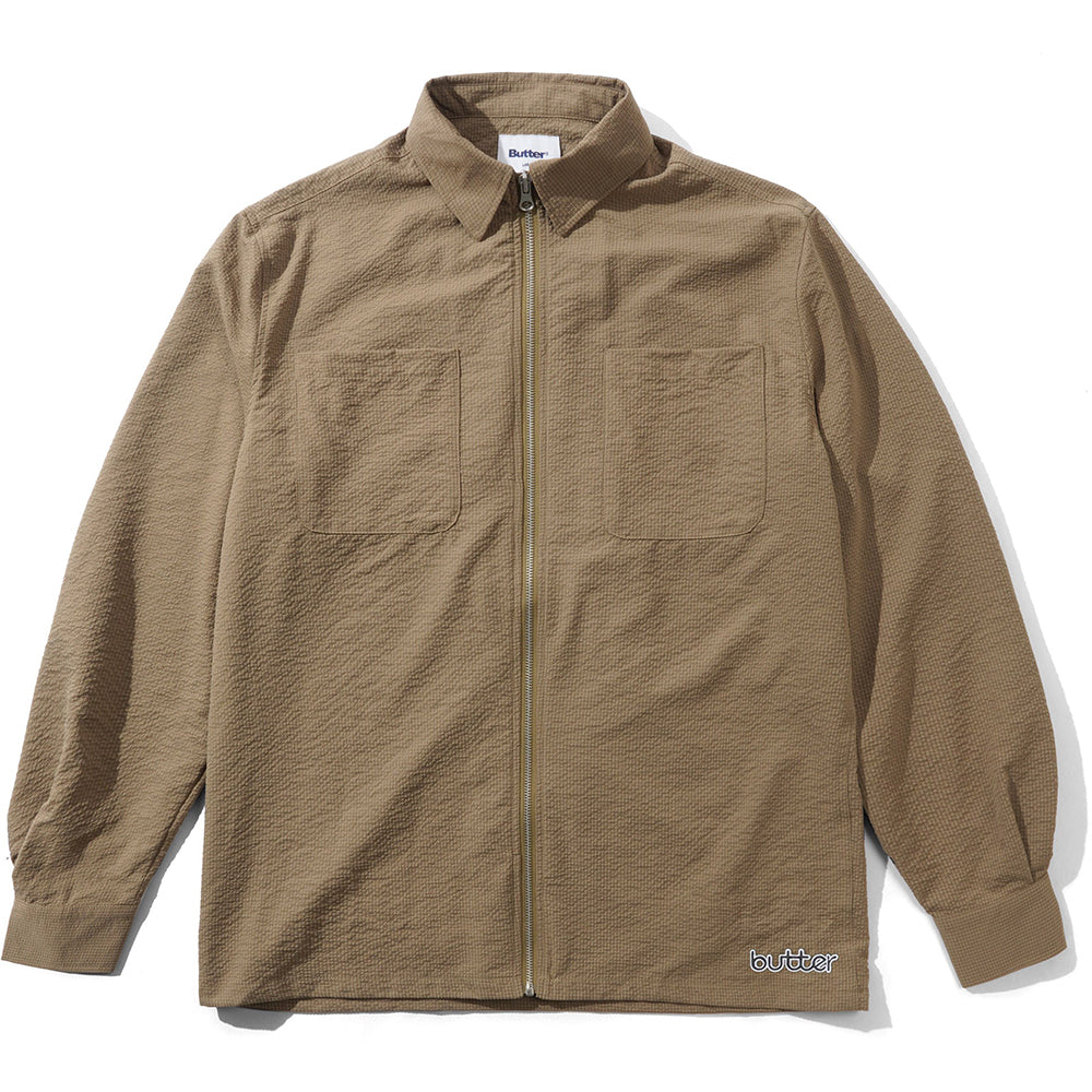 Butter Goods Carve Zip Shirt Walnut