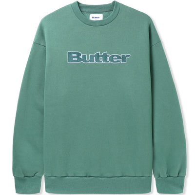Butter Goods Cord Logo Crewneck Sweatshirt Jungle Wood