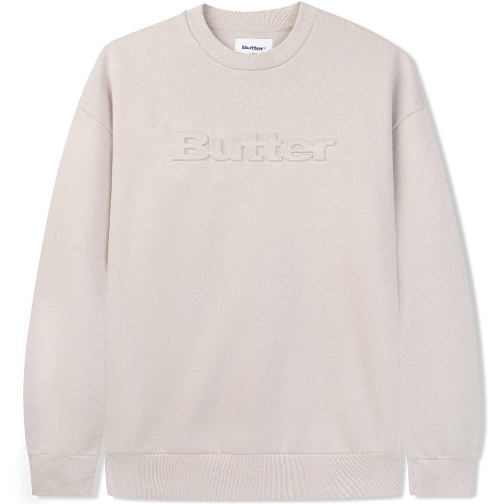 Butter Goods Embossed Logo Crewneck Sweatshirt Cement