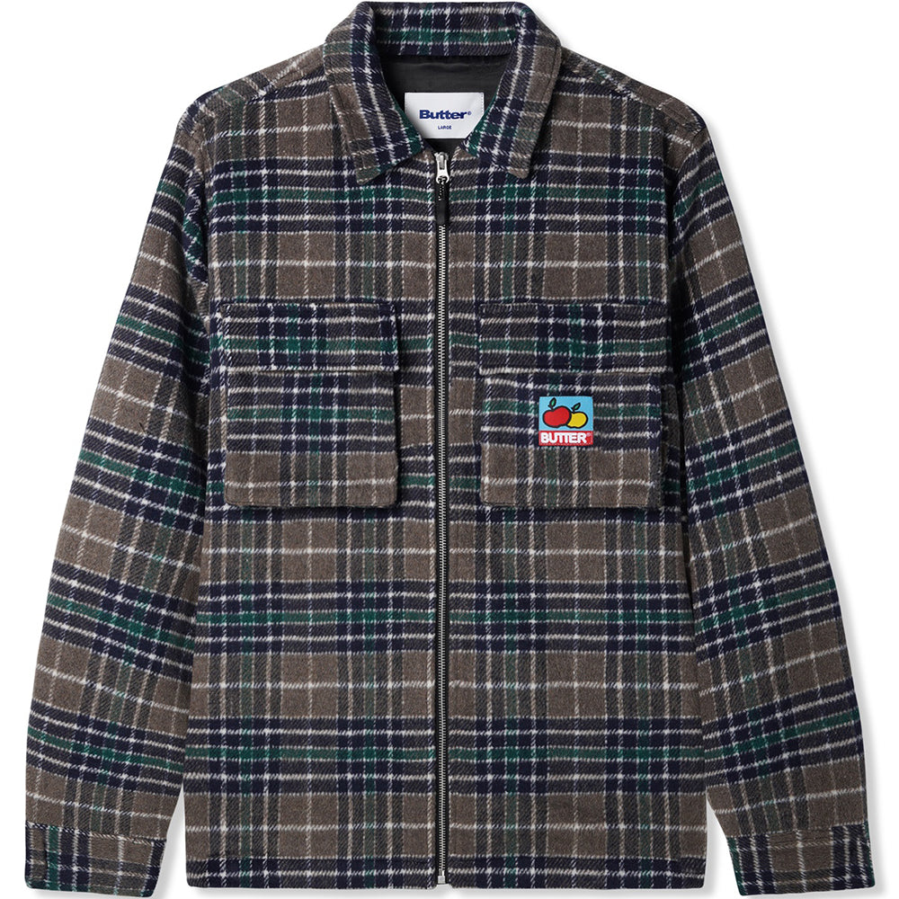 Butter Goods Grove Plaid Overshirt Grey/Navy/Forest