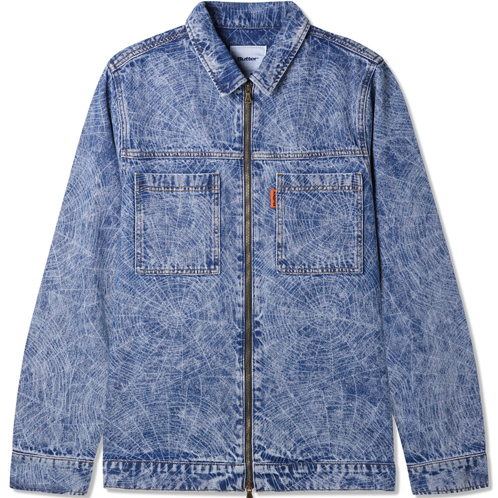 Butter Goods Overdye Web Denim Jacket Acid Wash Indigo