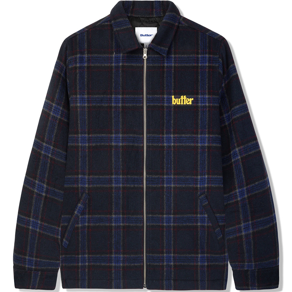 Butter Goods Plaid Flannel Insulated Overshirt Navy