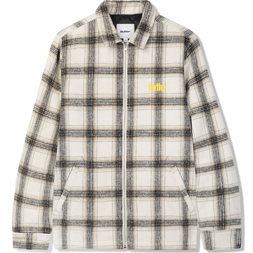 Butter Goods Plaid Flannel Insulated Overshirt White