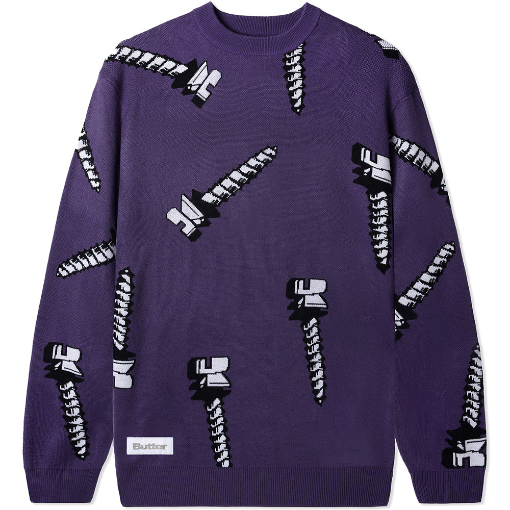 Butter Goods Screw Knit Sweater Dusk Purple