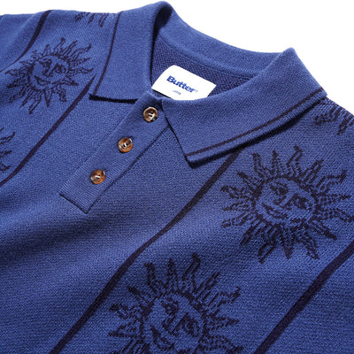 Butter Goods Solar Knit Short Sleeve Shirt Harbour Blue