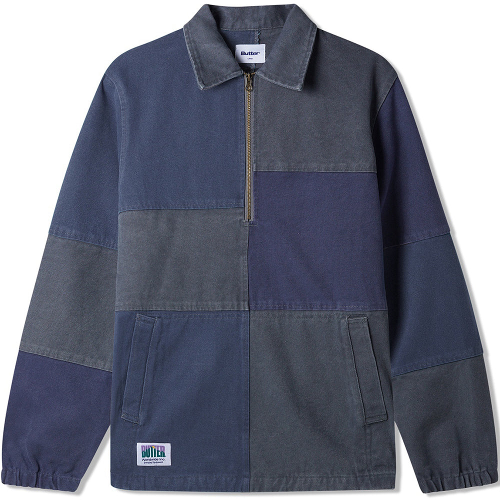 Butter Goods Washed Canvas Patchwork Jacket Washed Navy