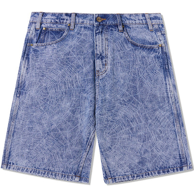 Butter Goods Web Denim Shorts Acid Wash Indigo