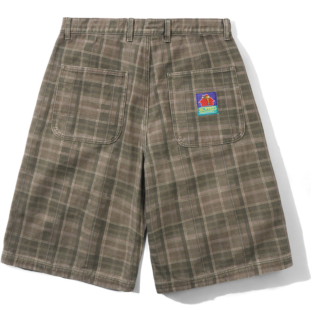 Butter Goods Work Shorts Washed Plaid