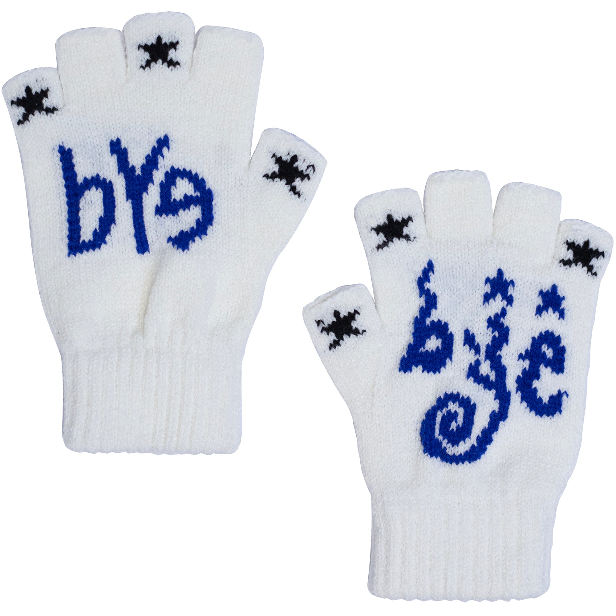 Bye Jeremy Burbs Fingerless Gloves White