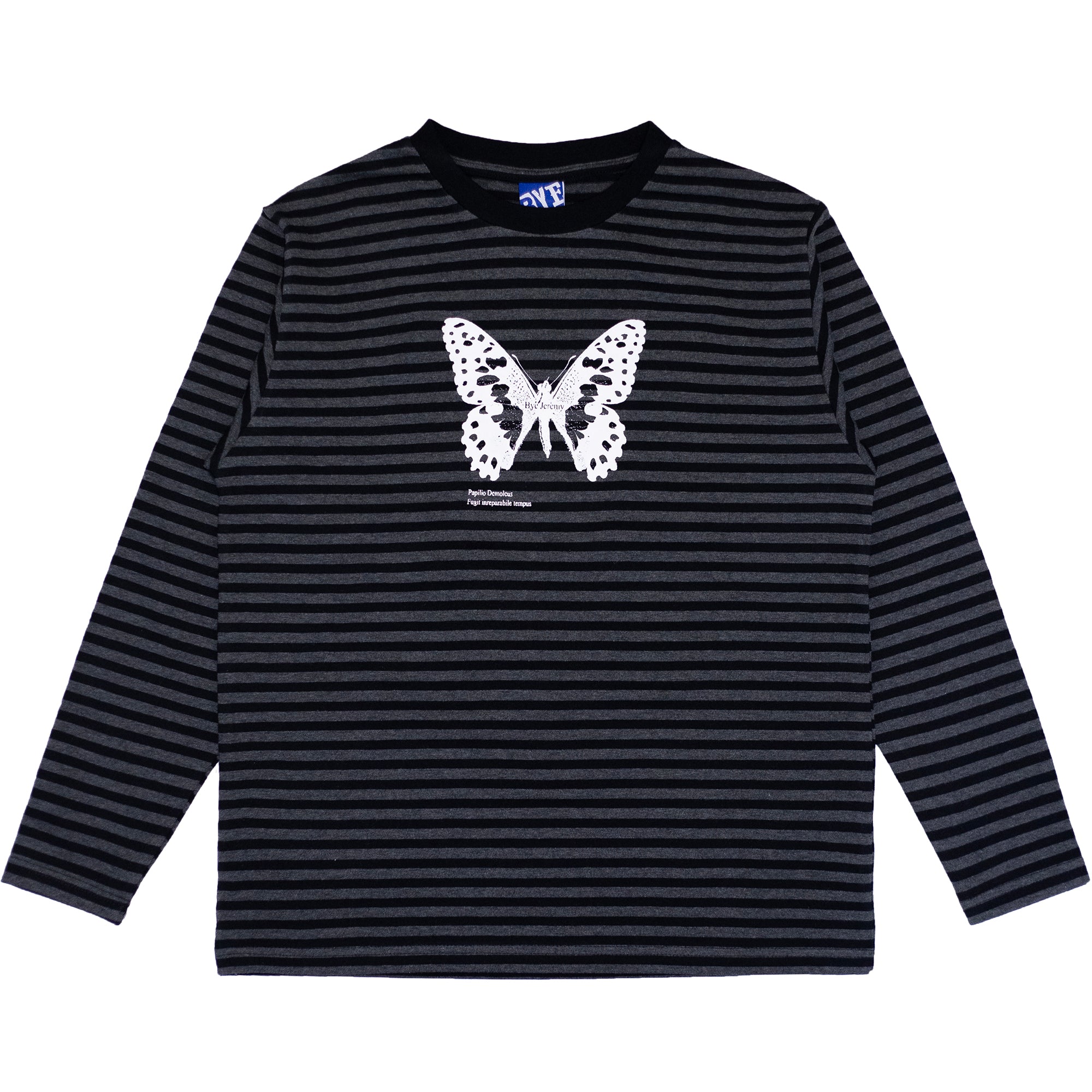 Bye Jeremy Butterfly Stripes Longsleeve Black/Grey