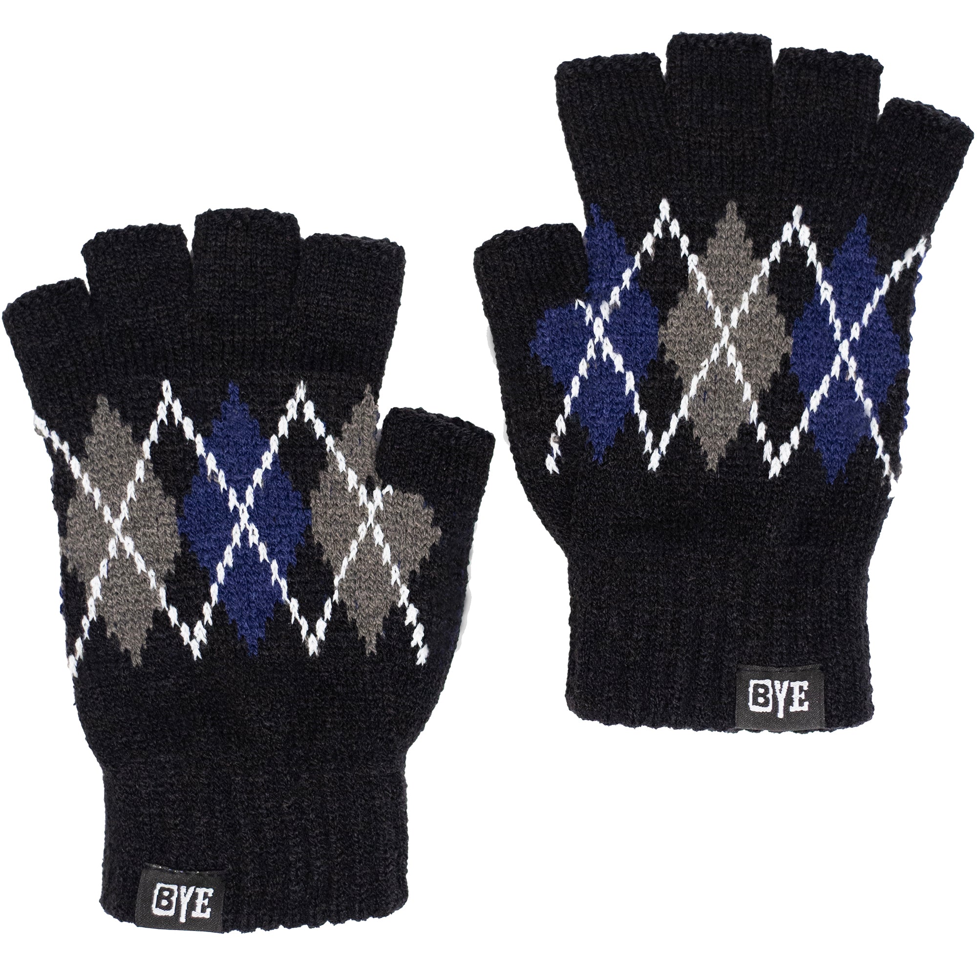 Bye Jeremy Preppy Fingerless Gloves Black