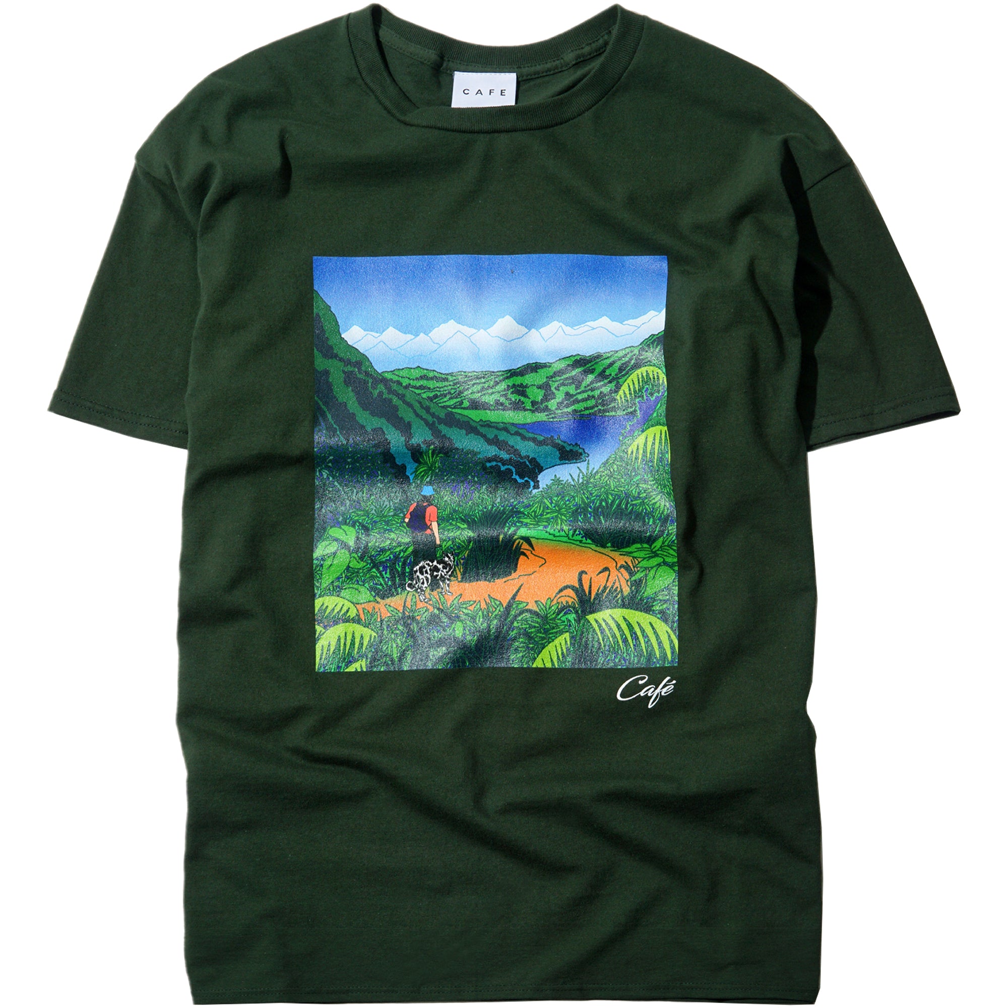 Skateboard Cafe Mountains Tee Forrest Green