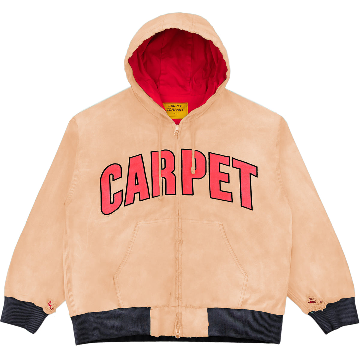Carpet Company Battered Varsity Work Jacket Washed Tan
