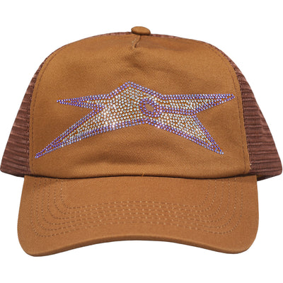 Carpet Company Bizarro Rhinestone Trucker Hat Brown