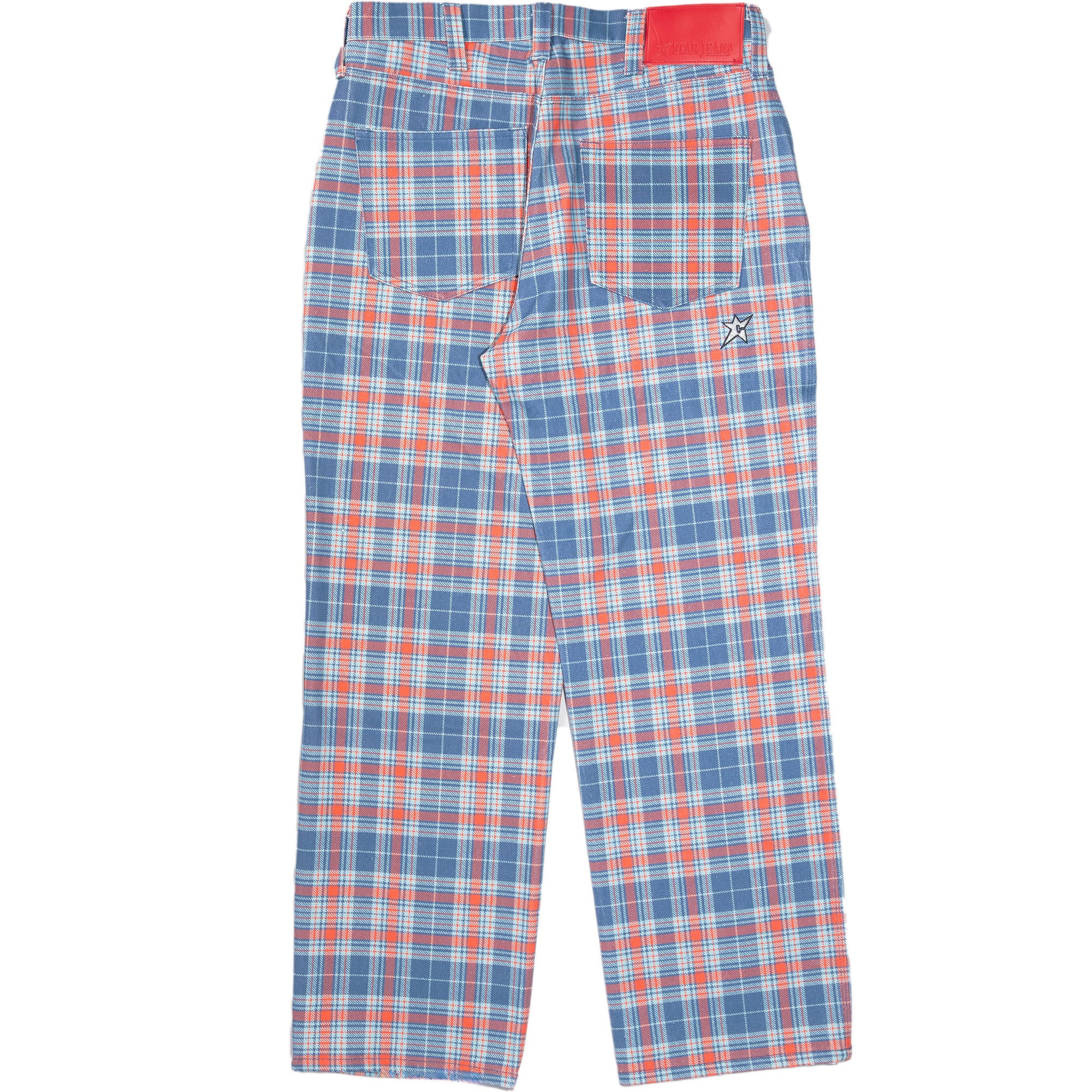 Carpet Company C-Star Plaid Denim Pants Blue